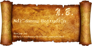 Nádassy Bottyán névjegykártya